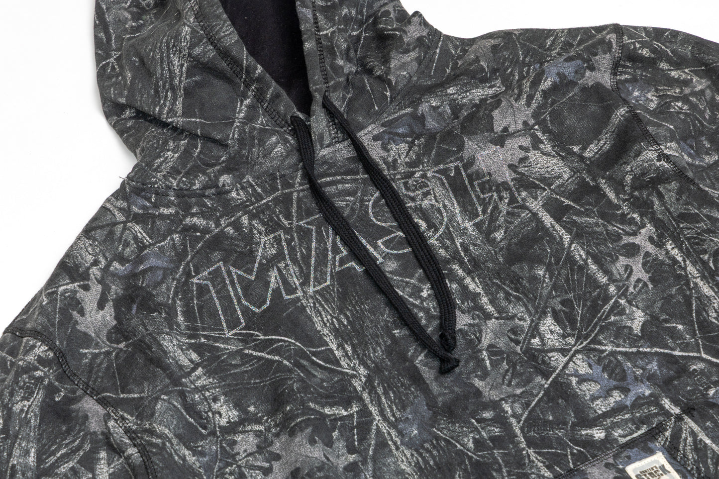 MASH Black Camo Hoodie with Gray Reflective Logo