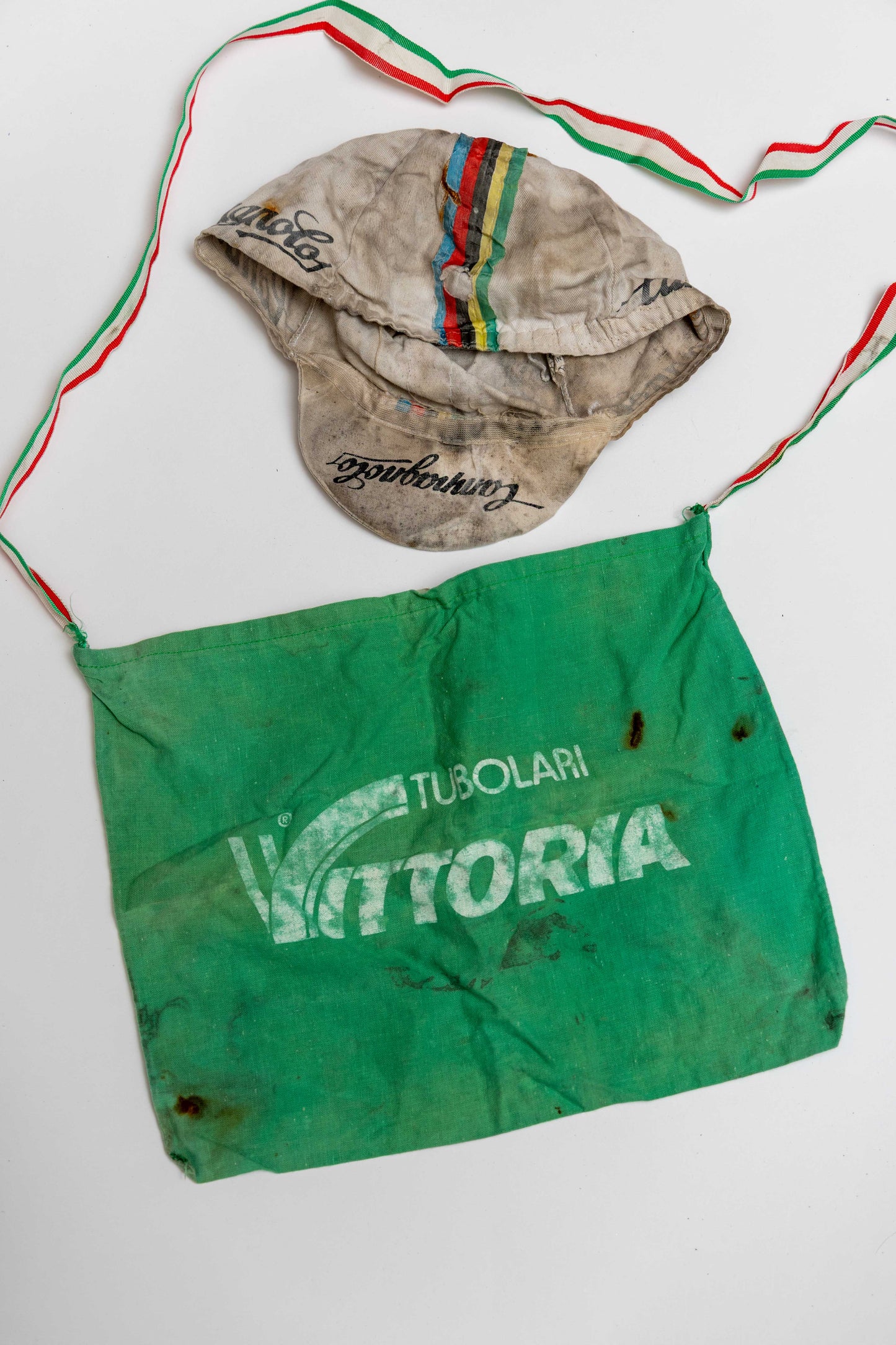 Campagnolo Cycling Cap + Vittoria Musette Bag Vintage