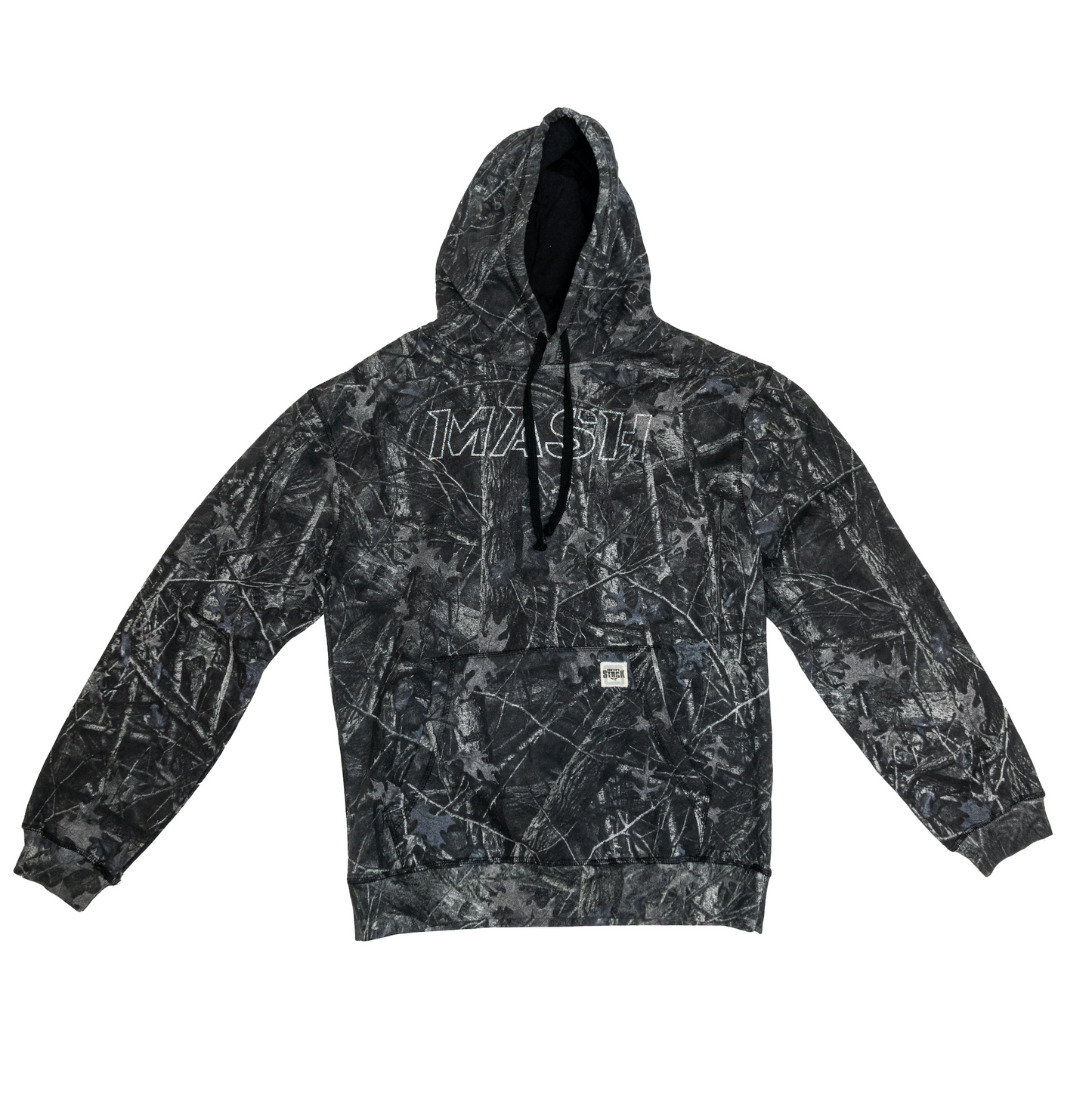 MASH Black Camo Hoodie with Gray Reflective Logo