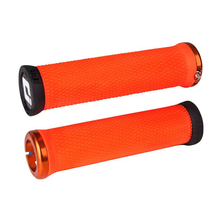 ODI Elite Motion Lock-On Grips Orange with Orange Clamps