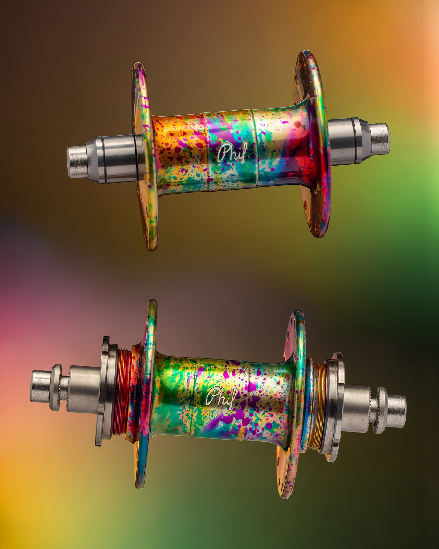 MASH Phil Rainbow H/F 28H Fix/Fix Hub Pair