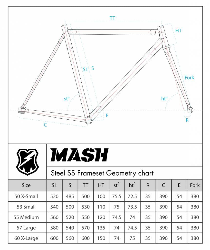 MASH Steel Frameset Silver Smoke