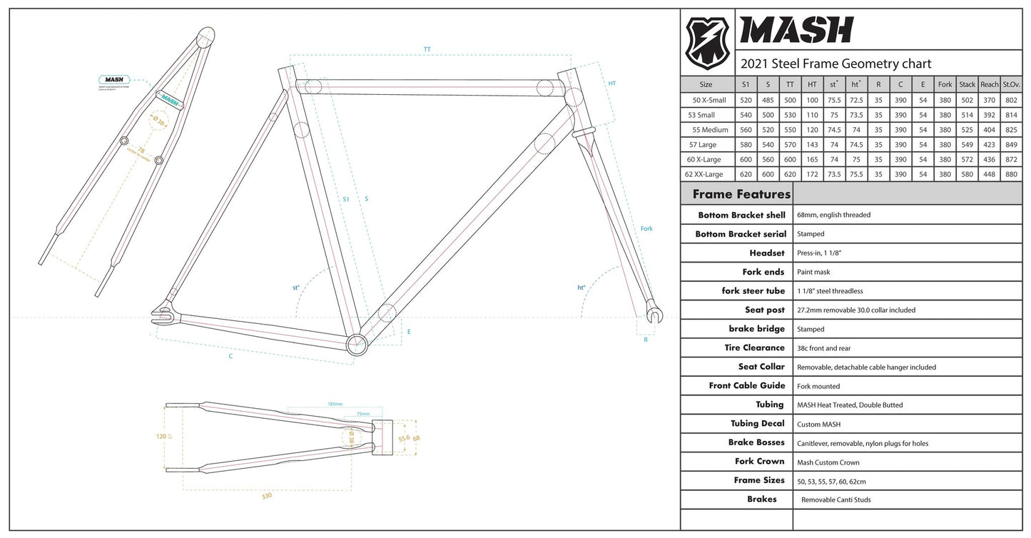 MASH Steel Frame Set Matte Phosphate