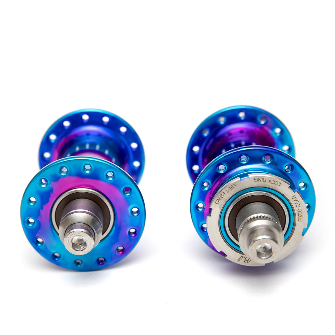 MASH x Phil Wood Fix/Fix Hubset Pink/Purple/Blue 28H