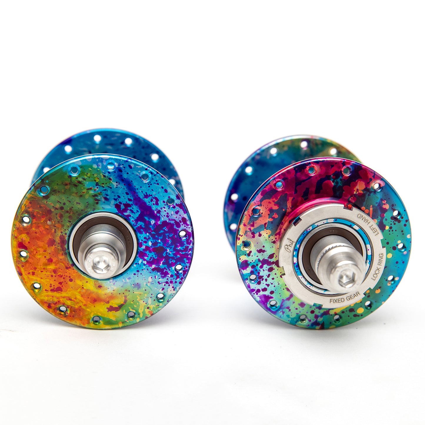 MASH Phil Rainbow H/F 28H Fix/Fix Hub Pair