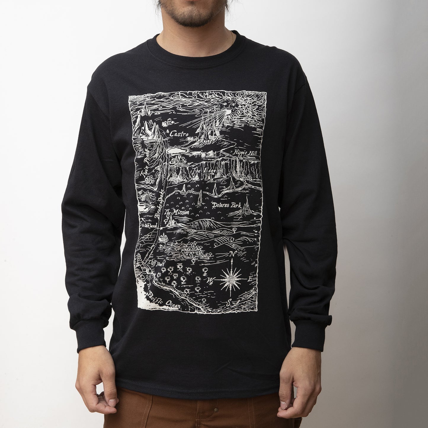 MASH Ruins Long Sleeve Shirt Black with Bleach