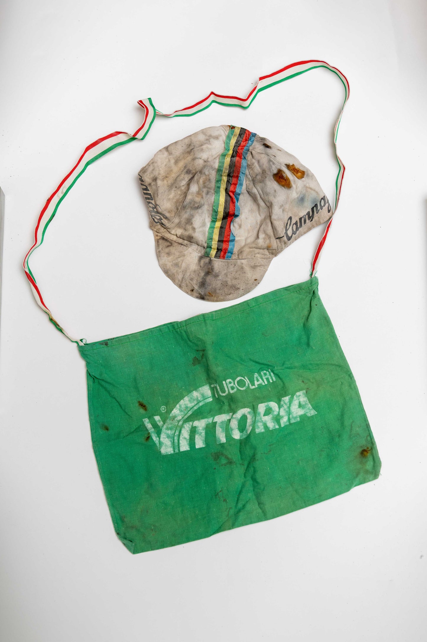 Campagnolo Cycling Cap + Vittoria Musette Bag Vintage