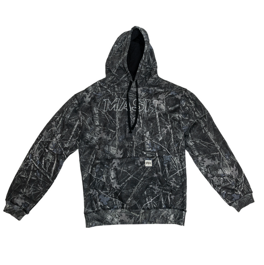 MASH Black Camo Hoodie with Gray Reflective Logo