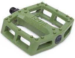BSD Safari Pedals - Platform, Composite/Plastic, 9/16", Surplus Green
