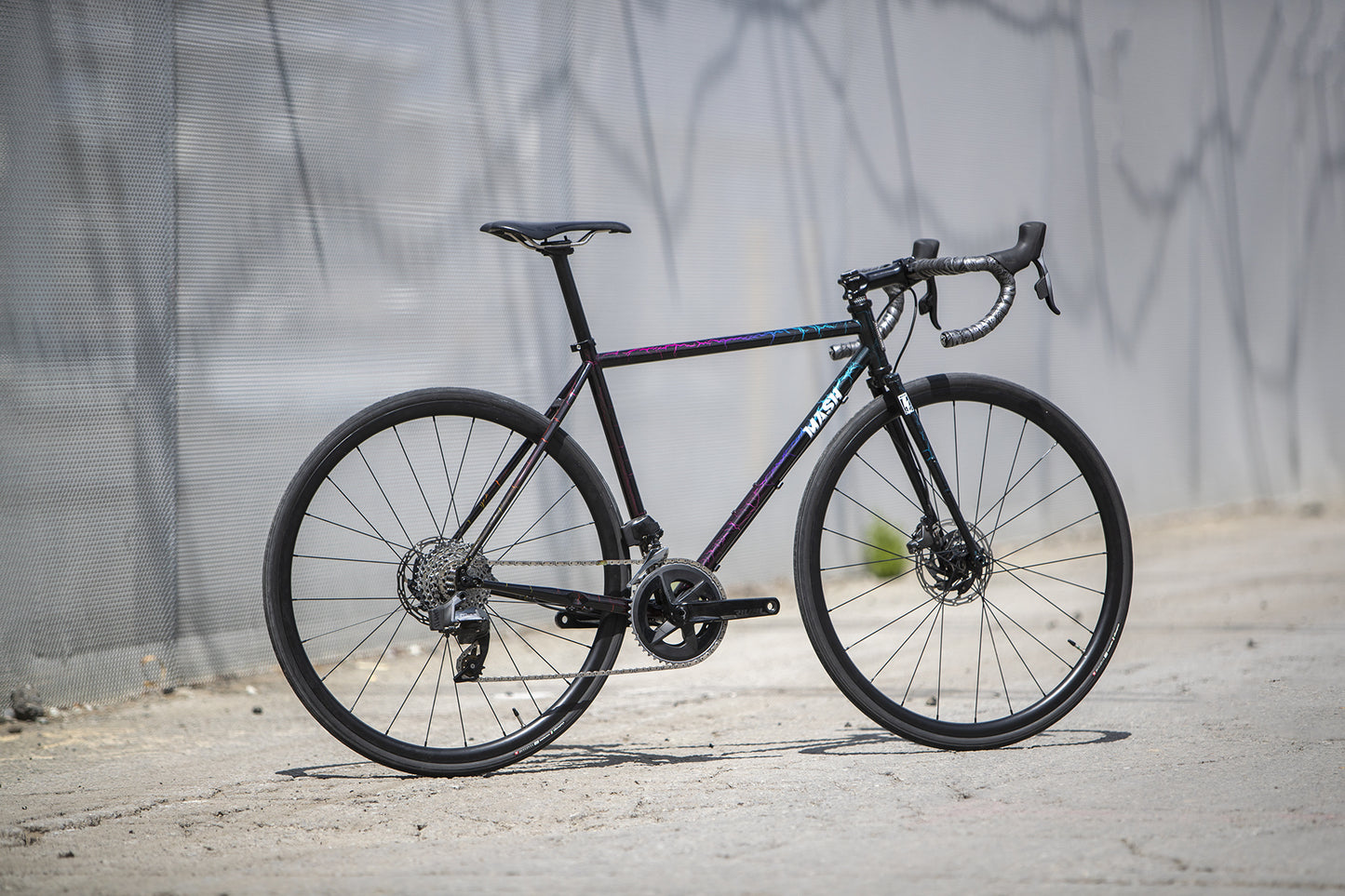 MASH Steel All-Road Frameset Black Rainbow Crackle