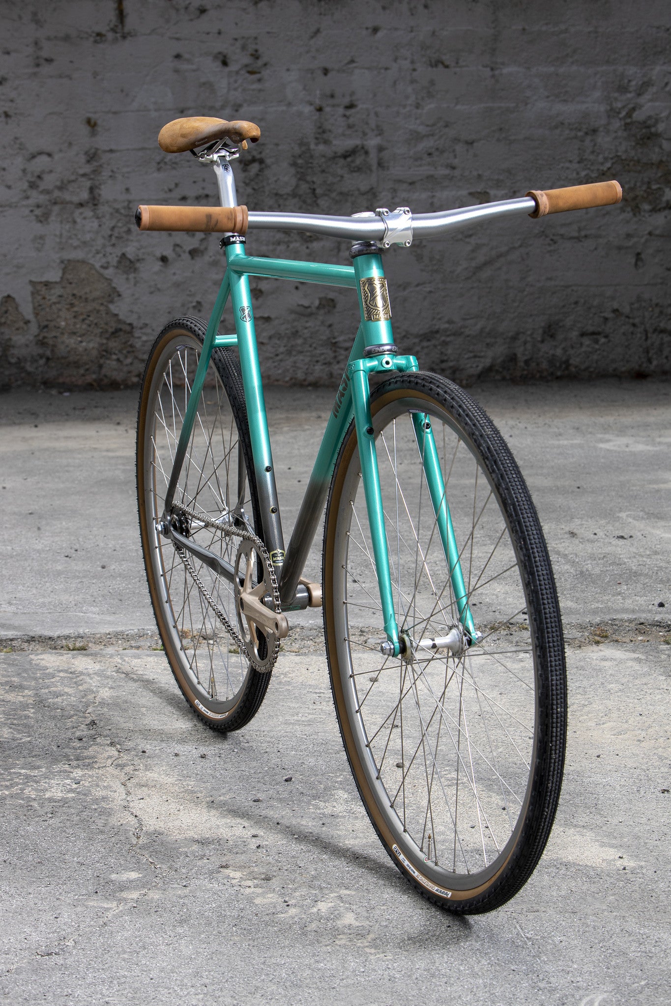MASH Steel Frameset Raw/Teal Fade – MASH SF