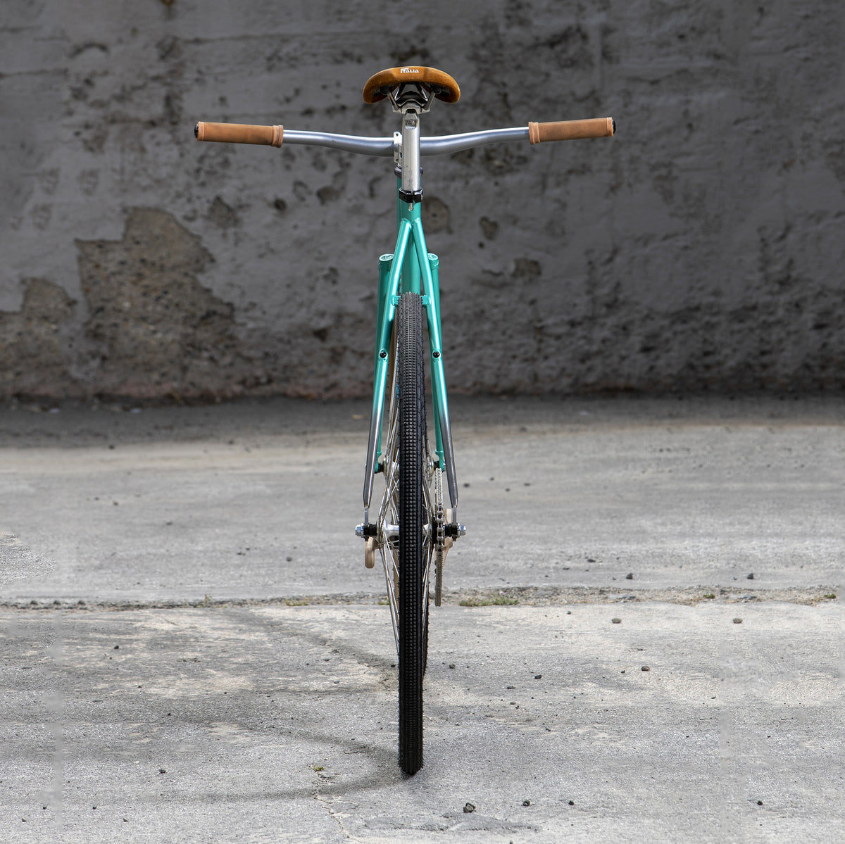 MASH Steel Frameset Raw/Teal Fade
