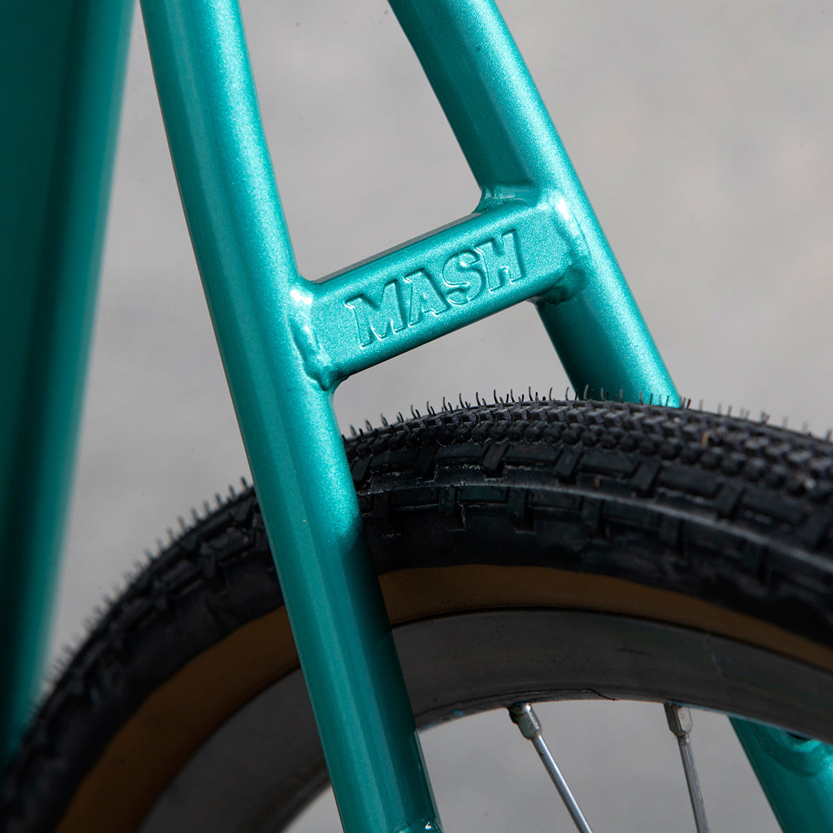 MASH Steel Frameset Raw/Teal Fade