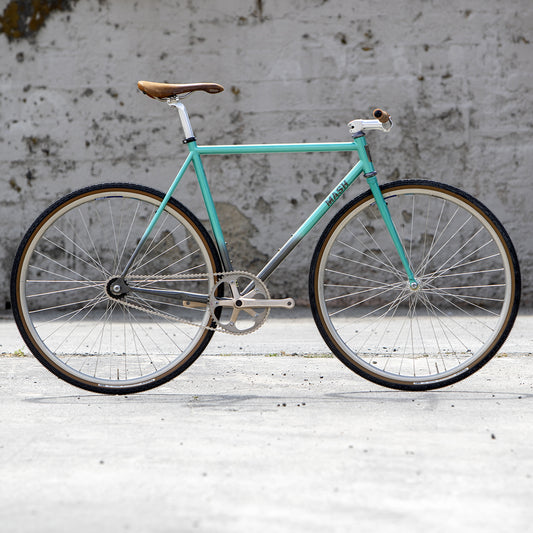 MASH Steel Frameset Raw/Teal Fade