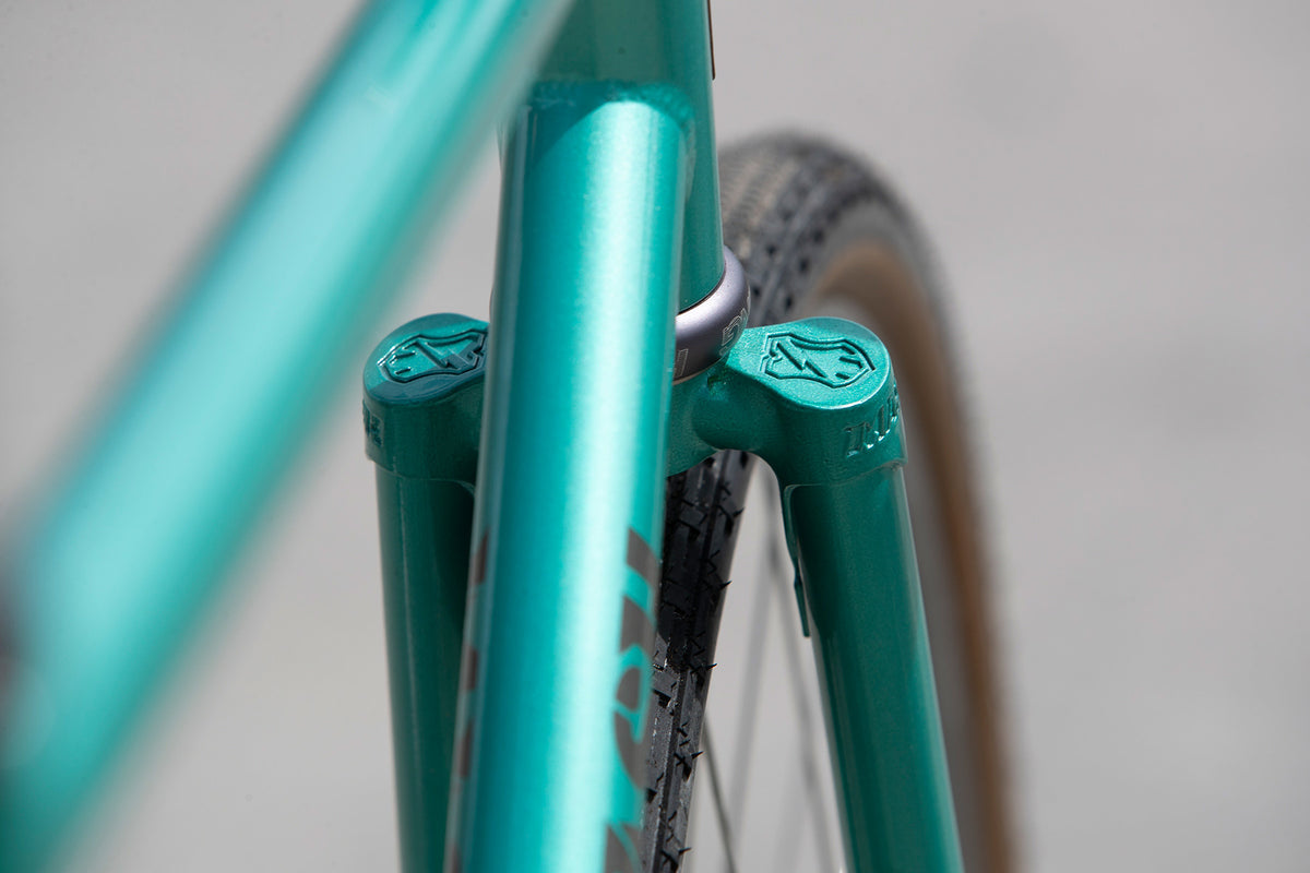 MASH Steel Frameset Raw/Teal Fade