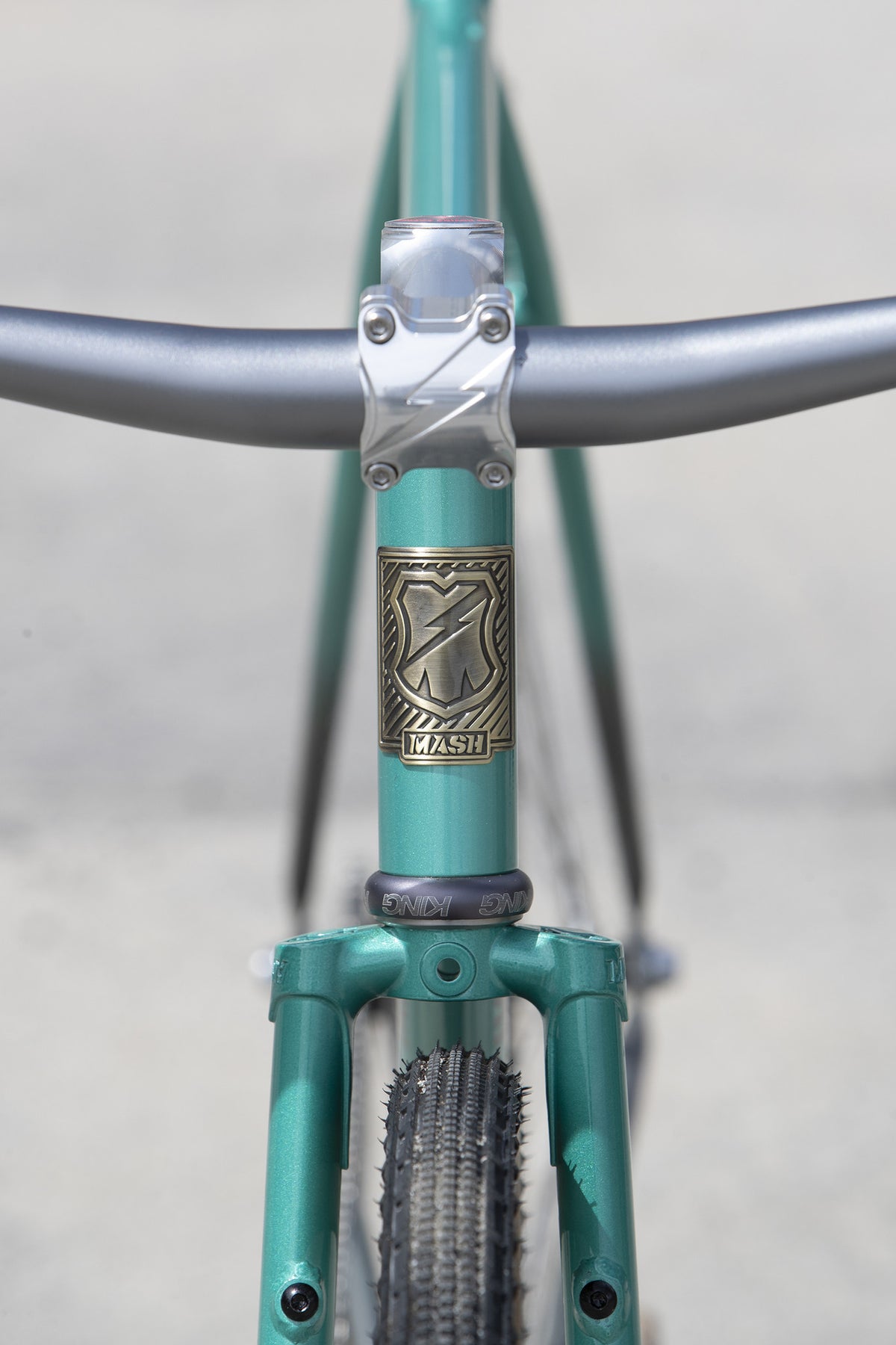 MASH Steel Frameset Raw/Teal Fade