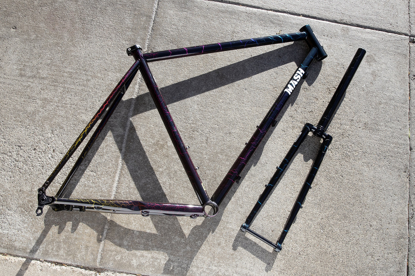 MASH Steel All-Road Frameset Black Rainbow Crackle