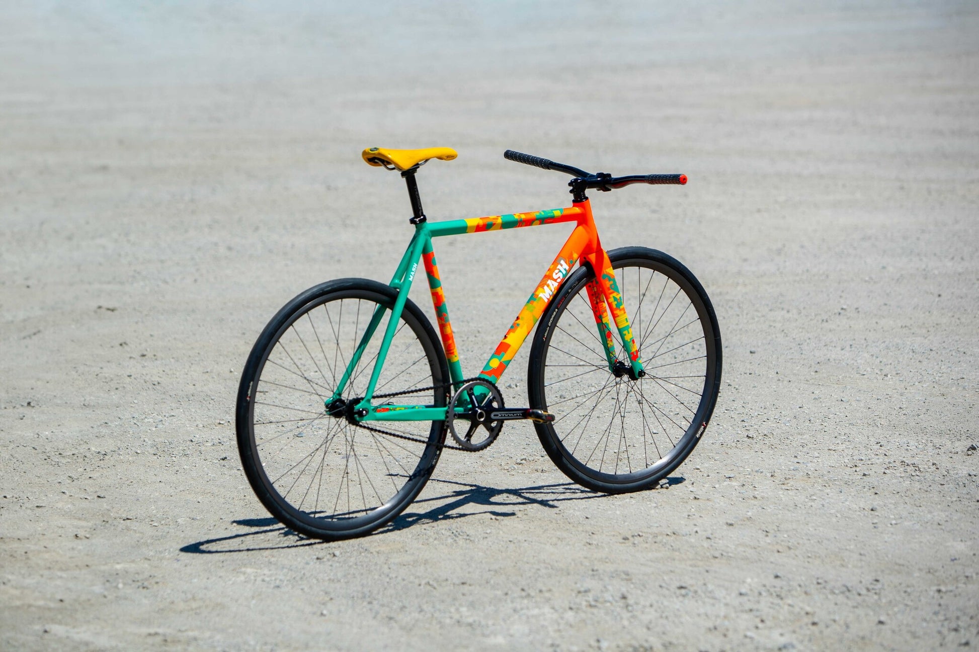 mash fixed gear bike MASH AC-4 Frameset Neon Orange Algae