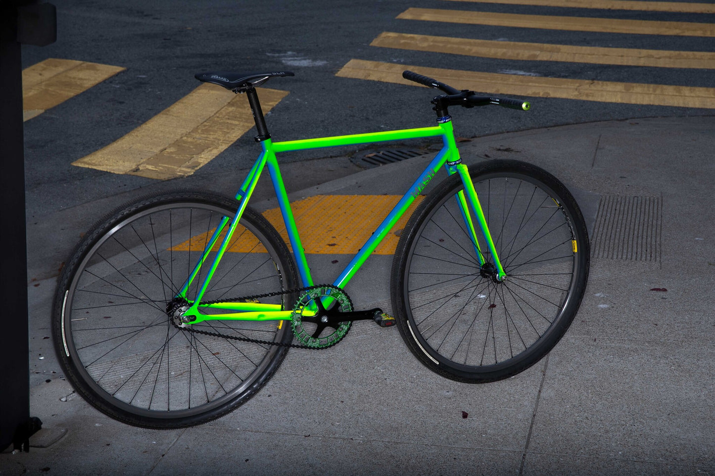 MASH Steel Frameset Neon Blue/Green Fade