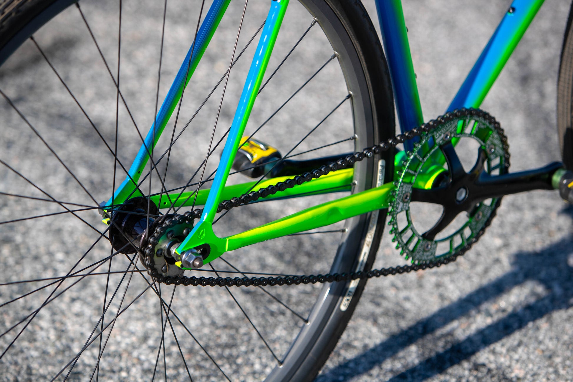 MASH Steel Frameset Neon Blue/Green Fade XS 50