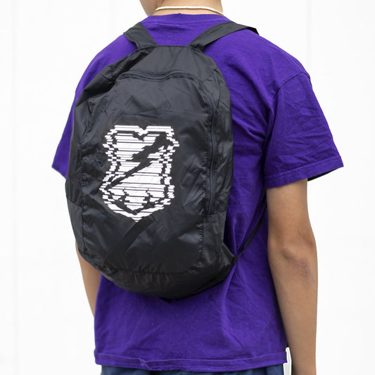 MASH Packable Backpack Black Glitch